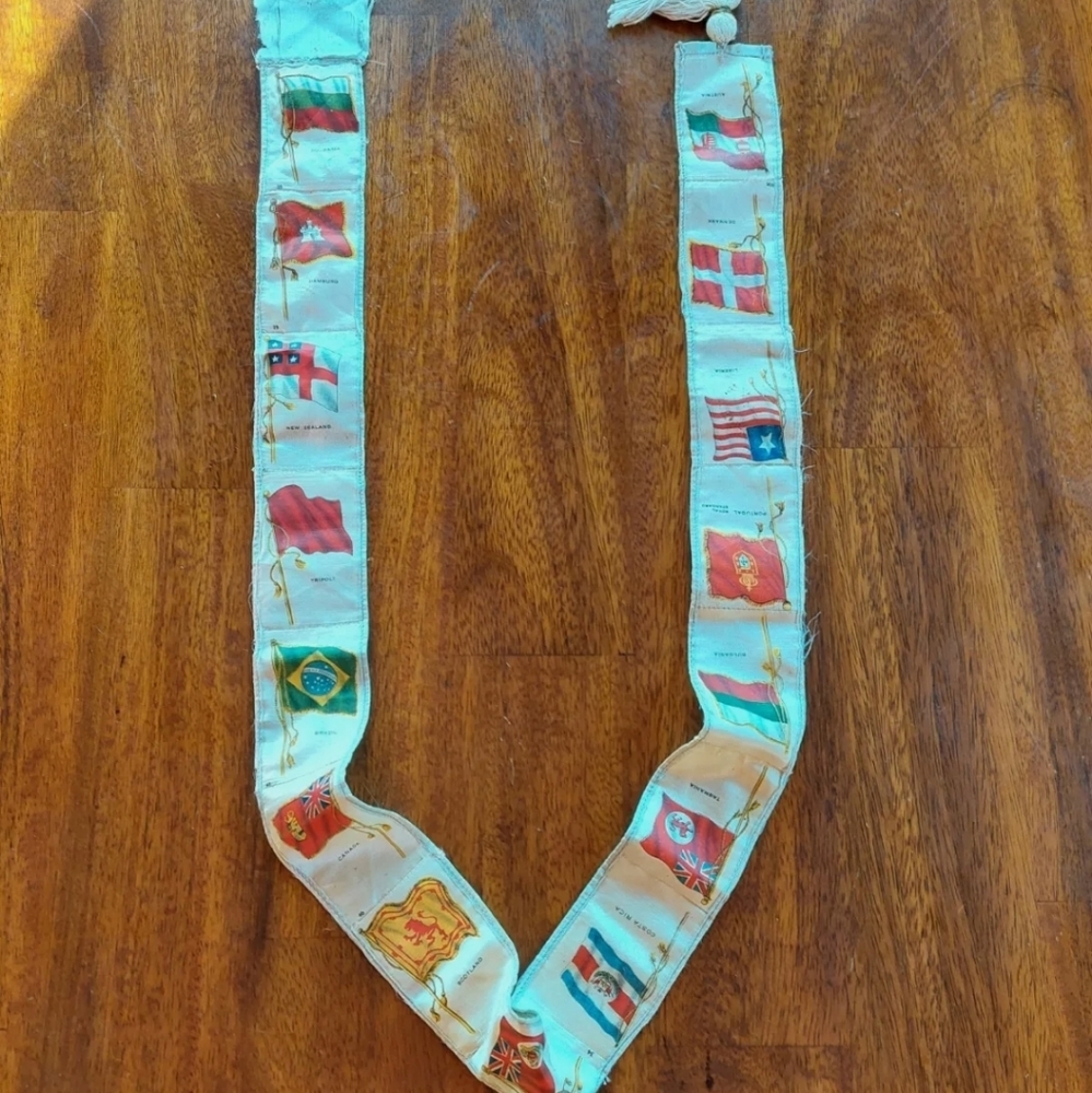 Cigarette Silks Tobacco Silks Vtg Flags Sewn Together Lot Of 15 tobacciana
